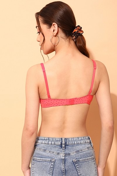 Buy Padded Non-Wired Demi Cup Multiway Bra & Low Waist Thong in Baby Pink -  Lace Online India, Best Prices, COD - Clovia - BP2509P22