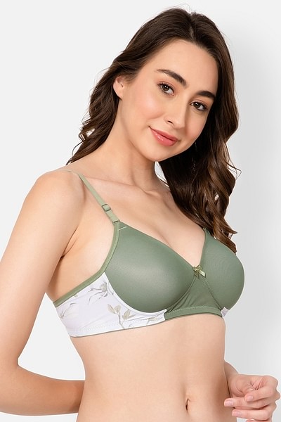 Buy Padded Non-Wired Full Cup Multiway T-shirt Bra in Mint Green