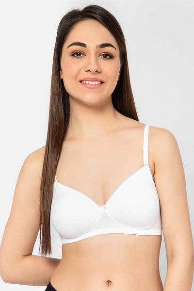 Buy Clovia Non-Padded Non-Wired Full Cup T-shirt Bra in White