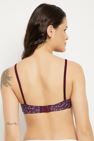 Buy Padded Non-Wired Full Cup Multiway T-shirt Bra in Wine Colour