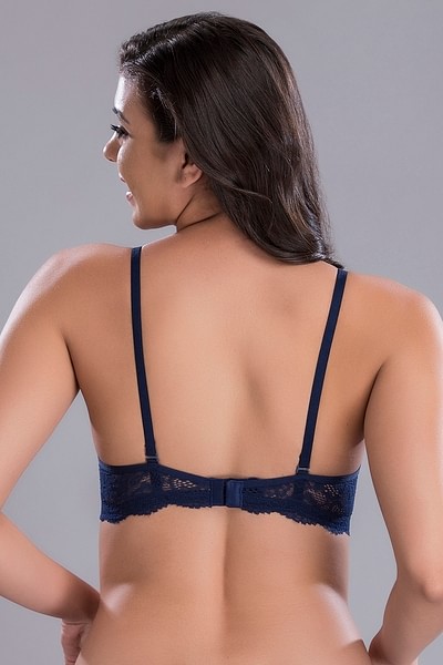 Buy Padded Non-Wired Full Cup Polka Print Multiway T-shirt Bra in Navy  Online India, Best Prices, COD - Clovia - BR1866Y08