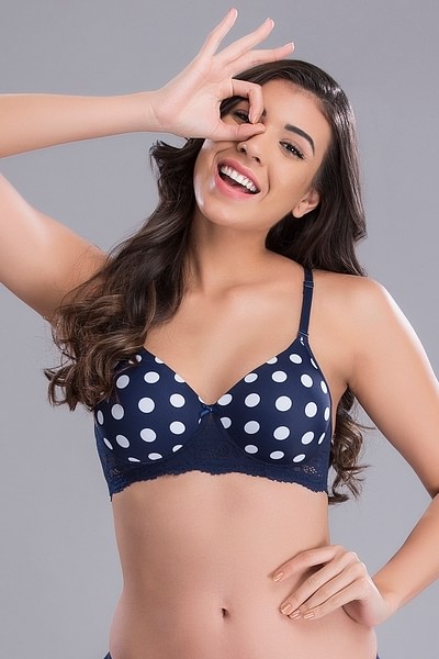 Buy Padded Non-Wired Full Cup Multiway T-shirt Bra in Navy