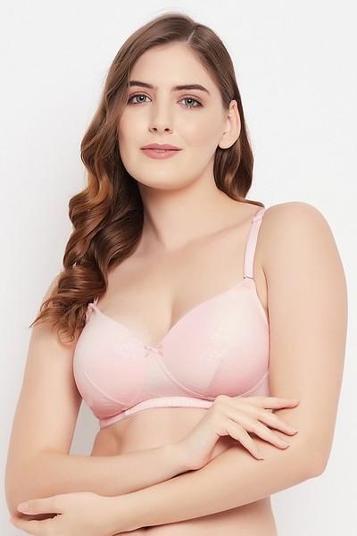 Buy Padded Non-Wired Full Cup Multiway T-shirt Bra in Baby Pink