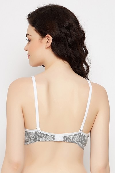 Buy Padded Non-Wired Full Cup Printed Multiway T-shirt Bra in Light Grey  Online India, Best Prices, COD - Clovia - BR0738V01