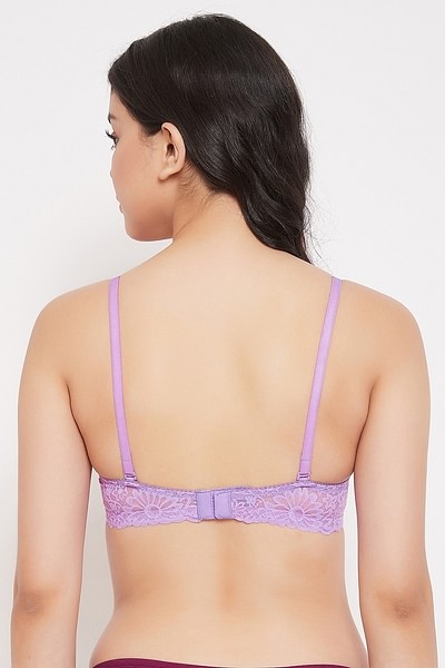 INTIMATES Purple Printed Padded Non-Wired T-shirt Bra