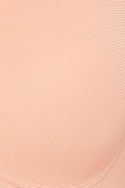 Buy Padded Non-Wired Full Cup Self-Striped T-shirt Bra in Peach