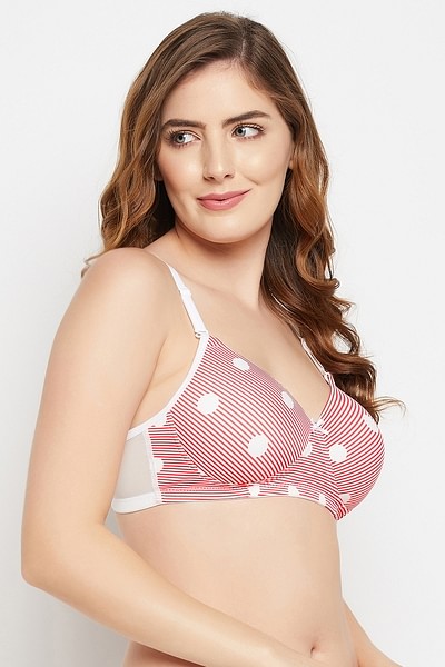 Buy Clovia Padded Non-Wired Full Cup Printed Multiway T-Shirt Bra in Red  Online