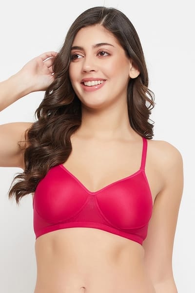 Clovia Padded Non-Wired Full Cup T-shirt Bra in Magenta