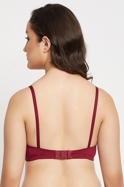 Women's Padded, Non-Wired, Seamless T-Shirt Bra (BR007-MAROON