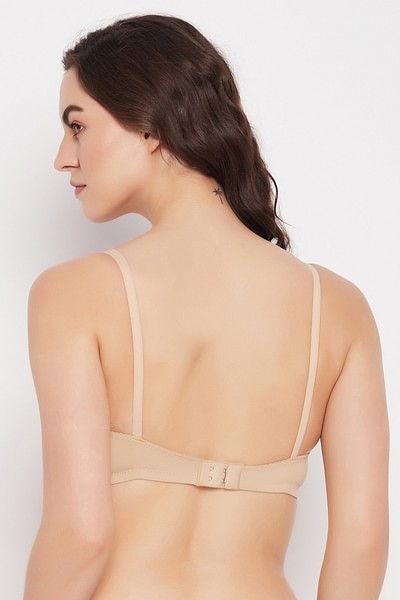 Buy Padded Non-Wired Full Cup T-shirt Bra in Nude Colour Online
