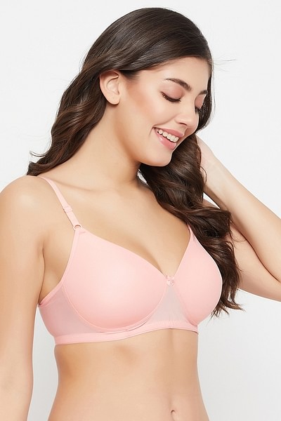 Buy Non-Padded Non-Wired Full Cup T-shirt Bra in Peach Colour - Cotton Rich  Online India, Best Prices, COD - Clovia - BR0636A34