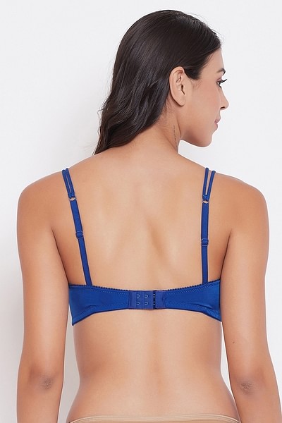 Buy Padded Non-Wired Full Cup T-Shirt Bra in Royal Blue Online India, Best  Prices, COD - Clovia - BR1067V08