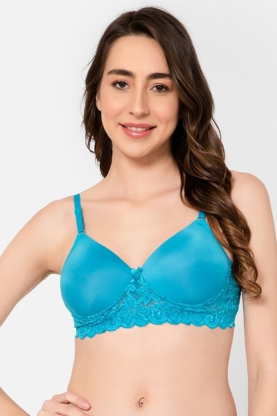Buy Padded Non-Wired Full Cup T-shirt Bra in Sky Blue Online India, Best  Prices, COD - Clovia - BR2313P03