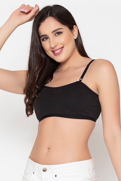 Buy Padded Non-Wired Full Cup Teen Bra in Black with Removable