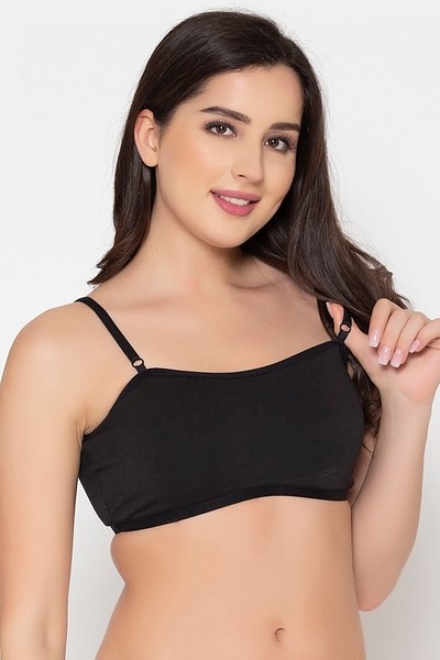 Buy Non-Padded Non-Wired Full Cup Colourblocked Bra in Black - Cotton  Online India, Best Prices, COD - Clovia - BR1075E13