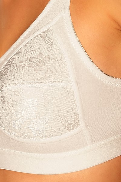 Buy Non-Padded Non-Wired Full Figure Bra in White - Cotton Online