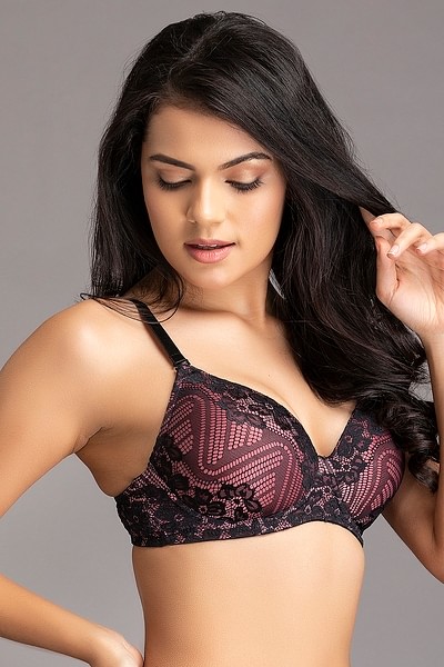Clovia Padded Non-wired Solid Bridal Bra In Black - Lace at Rs 613, Palakkad
