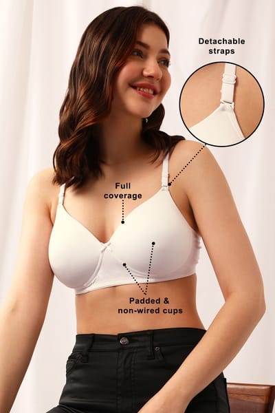 Semi/Medium Coverage Padded Non Wired T-shirt Bra main image 1