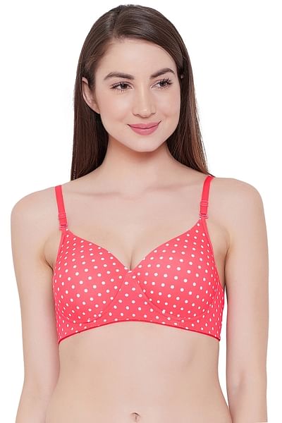 Buy Padded Non Wired Polka Print Multiway T Shirt Bra Online India Best Prices Cod Clovia 