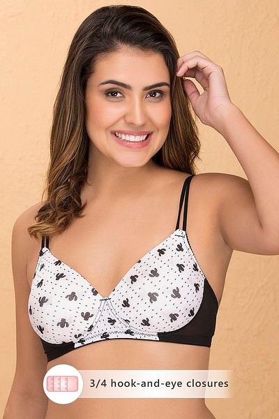 Buy Clovia Padded Non Wired Full Coverage T-Shirt Bra - White at