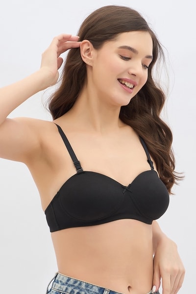Buy Cotton Padded Non-Wired Strapless Balconette T-Shirt Bra