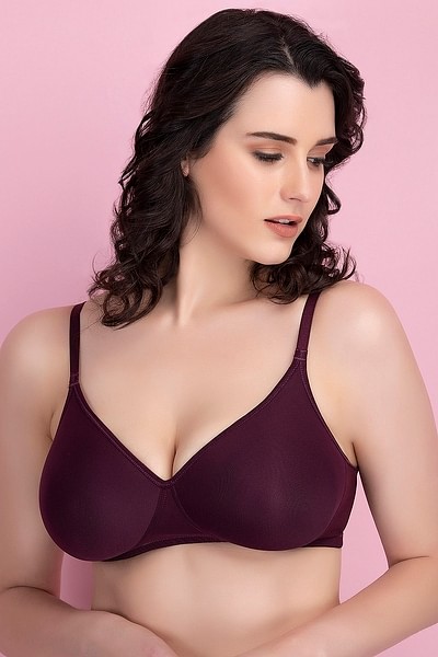 Buy Padded Non Wired T Shirt Bra In Purple Online India, Best