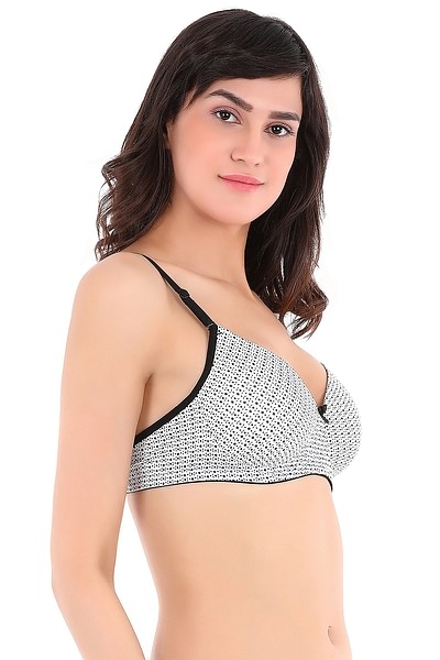 Buy Medium Impact Padded Marble Print T-shirt Sports Bra in White Online  India, Best Prices, COD - Clovia - BR2069A18