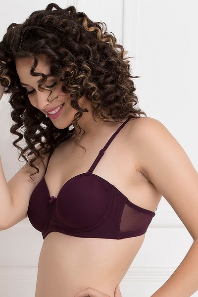 Buy Padded Underwired Full Cup Multiway Balconette T-shirt Bra in Wine  Colour Online India, Best Prices, COD - Clovia - BR1266R15