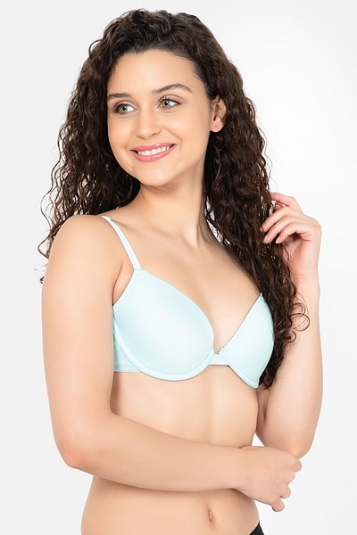 Buy Padded Underwired Demi Cup Bra in Baby Blue Online India, Best Prices,  COD - Clovia - BR2377P03