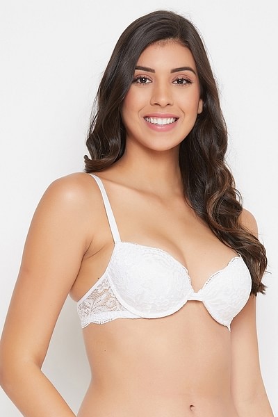Buy Level 1 Push-up Underwired Cage Bra in Navy - Lace Online India, Best  Prices, COD - Clovia - BR1733R08