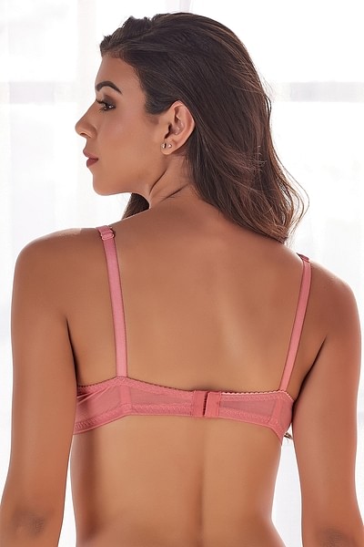 Buy Level 3 Push-up Underwired Demi Cup Bra in Baby Pink Online