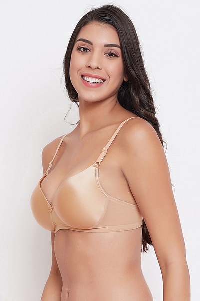 Buy CLOVIA Brown Front Open Push-Up Bra With Back
