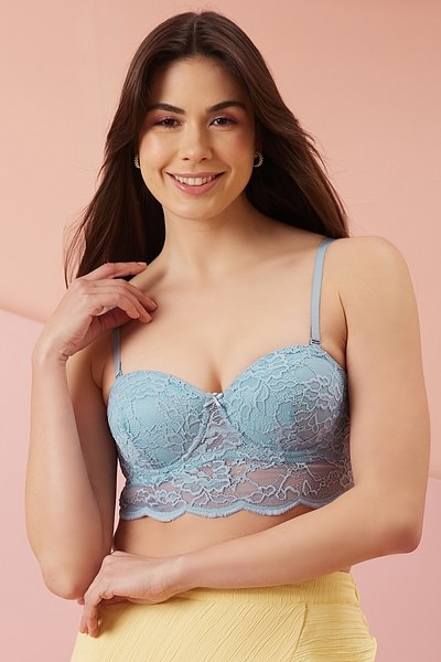 Bandeau Bra with Removable Straps Powdered Blue