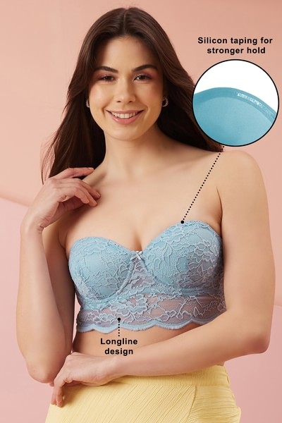 strapless bra lace bralette under low cut dress