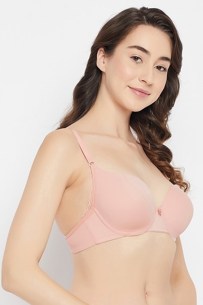 Buy Padded Non-Wired Full Cup Checkered Multiway T-shirt Bra in Nude Colour  Online India, Best Prices, COD - Clovia - BR1277E24