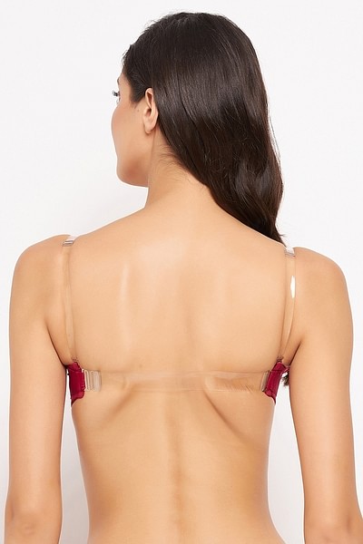 Clovia Women's Padded Underwired Full Cup Balconette Style Strapless  T-Shirt Bra in Maroon