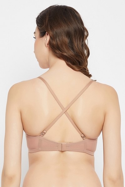Buy Padded Underwired Full Cup Strapless T-shirt Bra in Nude Colour Online  India, Best Prices, COD - Clovia - BR1266R24