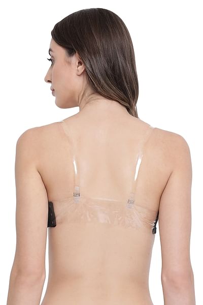 Transparent back on sale strap bra