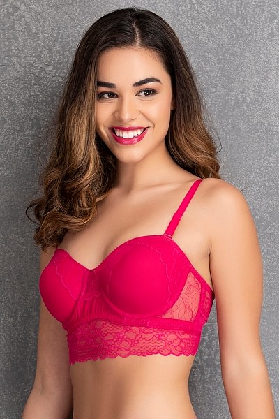 Buy Padded Underwired Level-2 Push-up Multiway Balconette Bra in Dark Pink  - Lace Online India, Best Prices, COD - Clovia - BR2014P14