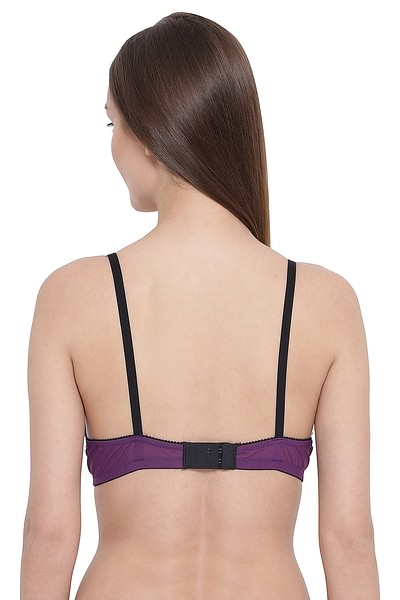 Buy Level 2 Push Up Underwired Demi Cup Plunge Bra in Purple