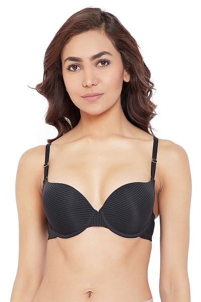 Buy Padded Underwired Striped Level 3 Push Up Multiway T-Shirt Bra Online  India, Best Prices, COD - Clovia - BR1908P13