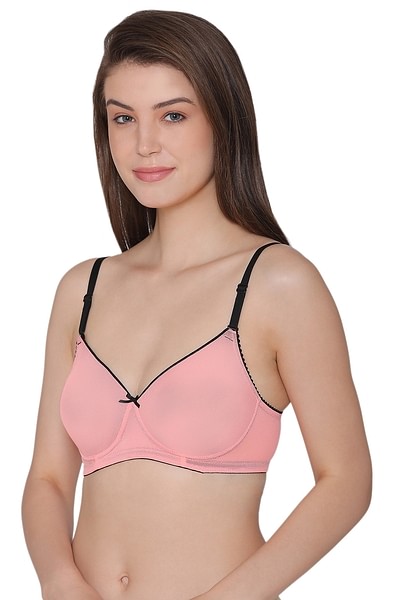 Buy Non-Padded Non-Wired Full Cup T-shirt Bra in Peach Colour