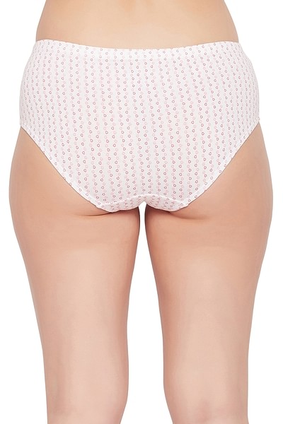 Buy Mid Waist Heart Print Hipster Panty in White with Inner Elastic - 100%  Cotton Online India, Best Prices, COD - Clovia - PN2855J18