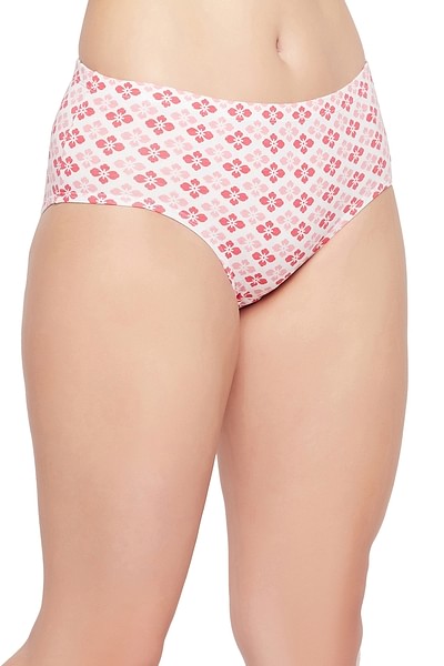 Buy CLOVIA Mid Waist Floral Print Hipster Panty in Cream Colour with Inner  Elastic - Cotton