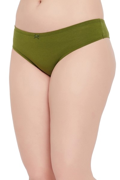 Buy Low Waist Thong in Olive Green - Cotton Online India, Best