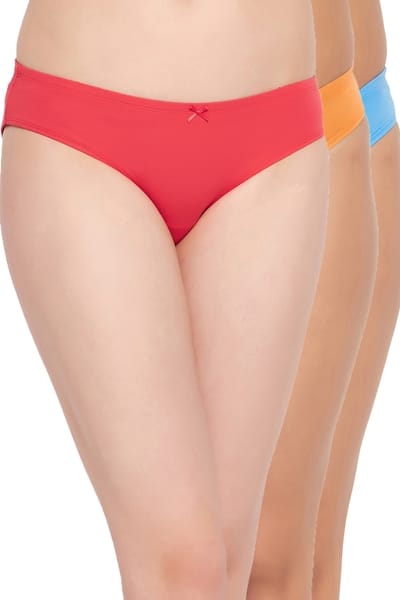 Clovia Pack of 3 Low Waist Bikini Panties - Cotton