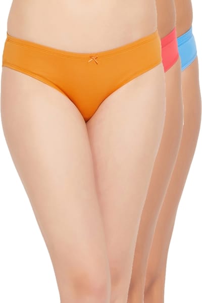 Clovia Pack of 3 Low Waist Bikini Panties - Cotton