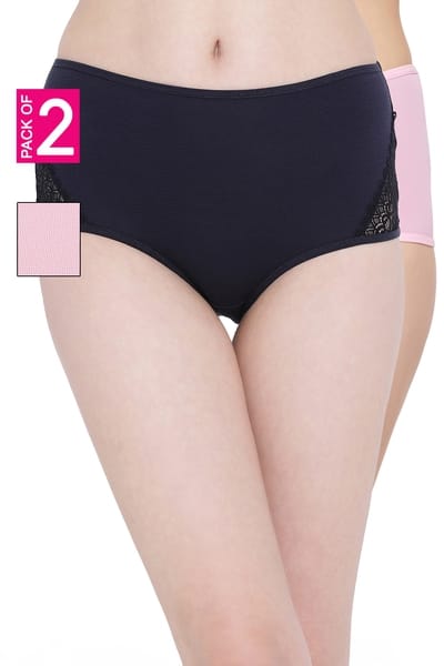 Clovia Pack of 2 High Waist Hipster Panties - Cotton