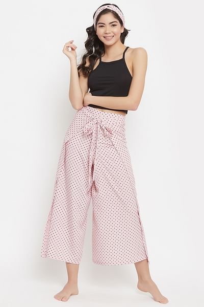 Buy Women Jeans Knotted Elastic Waist Wide Leg Denim Palazzo Pants Dark  Blue Online at Low Prices in India - Paytmmall.com