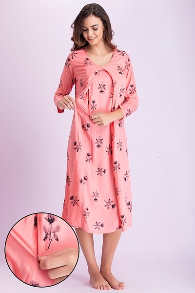 Buy Pink Nightshirts&Nighties for Women by The Kaftan Company Online